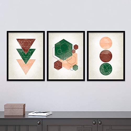 HEVEA Modern Art Framed Wall Posters/Paintings for Living Room Bedroom Office - Wall Paintings - Framed Wall Art Frames - Paintings for Home Decor (11 inch x 14 inch, Framed) SET OF 3 (Art 2)