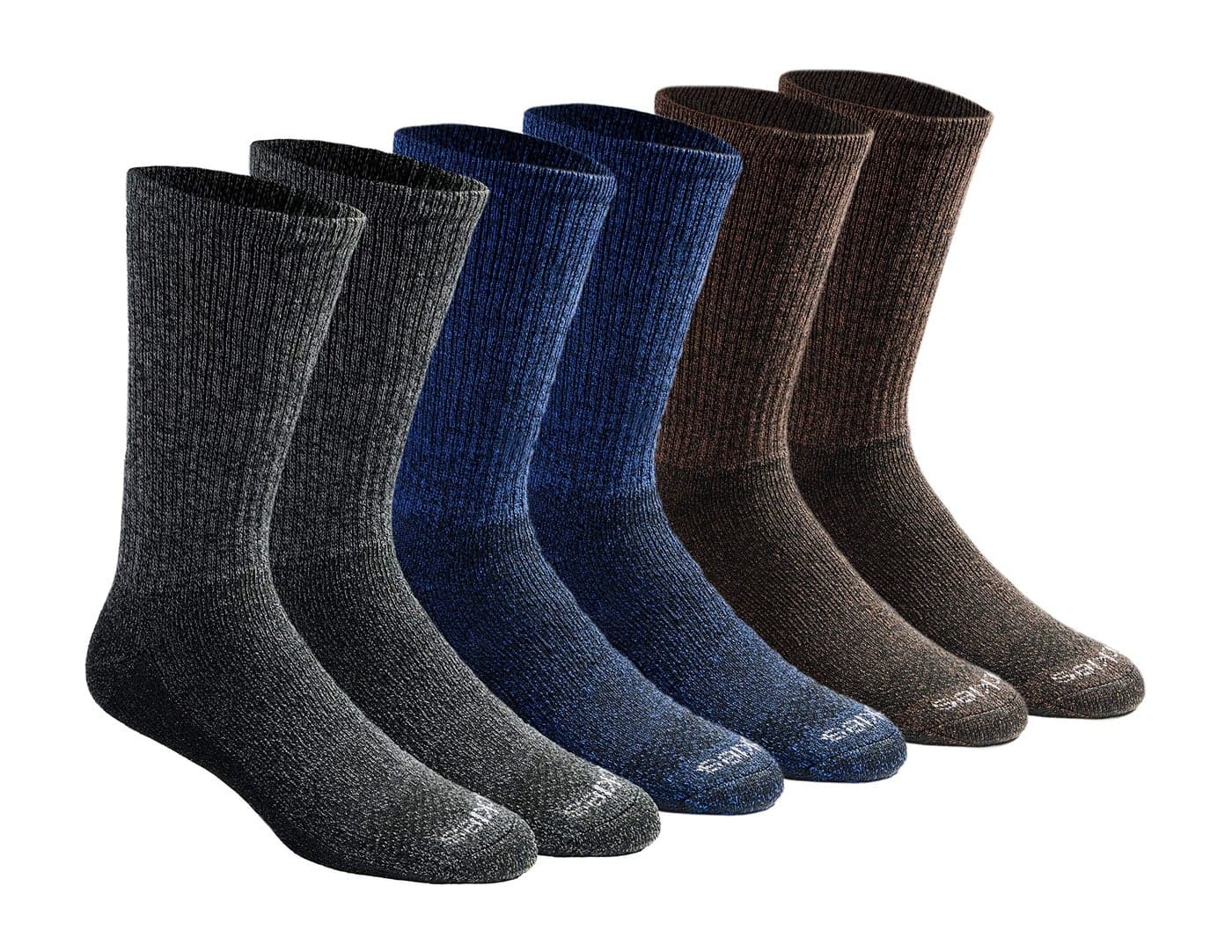 Dickies Mens DriTech Essential Moisture Control Crew Socks Multipack GreyBlueBrown 6 Pairs XXLarge