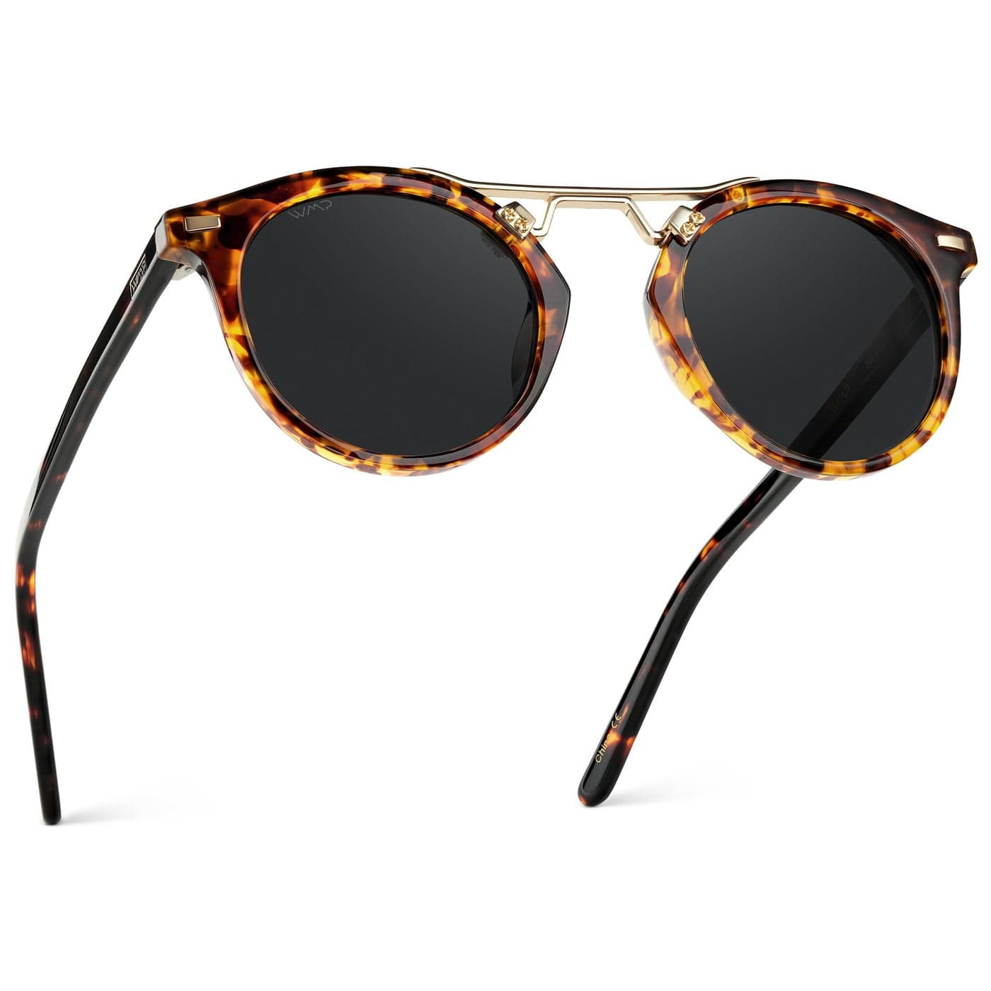 WearMe Pro - Women's Polarized, Round Retro, Double-Bridge Vintage Sunglasses