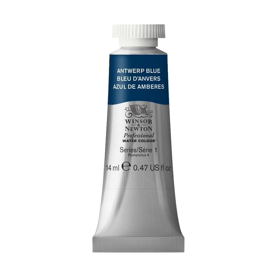 Winsor & Newton Professional Water Colour 14 ML - Antwerp Blue (010) - Finely Pigmented, Vibrant, Vivid & Intermixable Artists' Water Colour Paints - More Colours Available