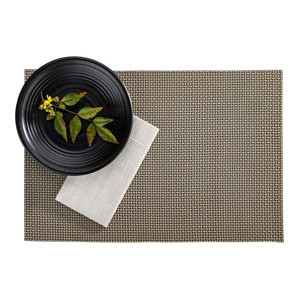 Restaurantware Amalfi 16 x 12 Inch Plastic Placemats Set Of 6 Basketweave Outdoor Placemats Heat Tolerant No Stain Cobblestone Vinyl Table Placemats Waterproof Easy To Clean
