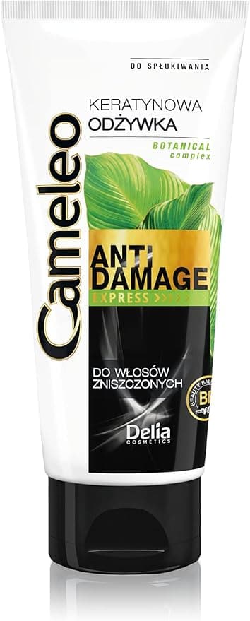 Cameleo Keratin Conditioner Repair Treatment with Keratin Argan Oil for Damaged Dry Brittle Hair Thermo Protect Salt Paraben Free 200ml