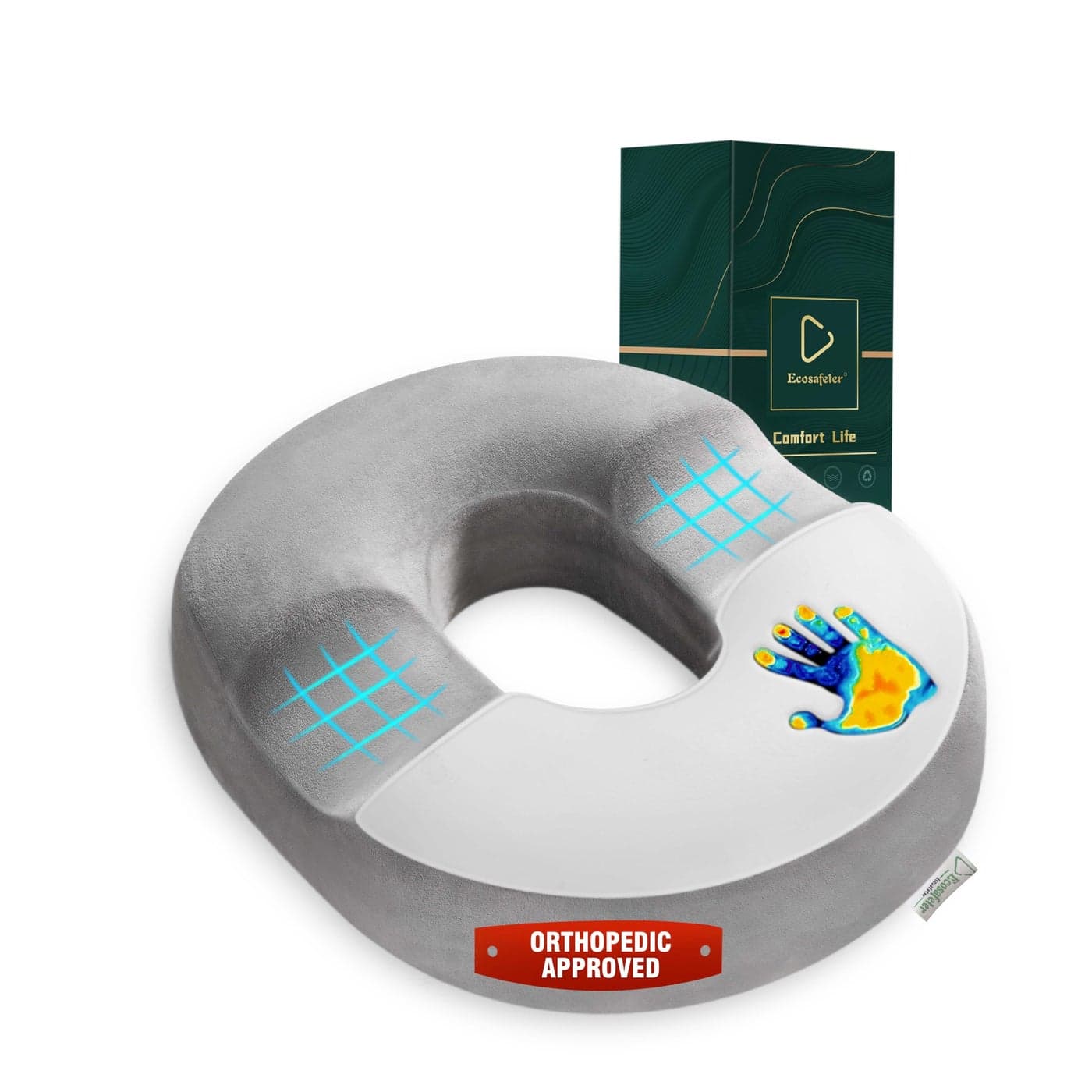 Ecosafeter Donut Cushion Memory Foam Hemorrhoids Cushion For Postpartum Coccyx Tailbone Pain Pressure Relief For Office ChairWheelchairOfficeCar Seat