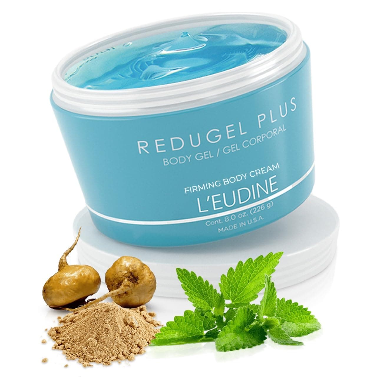 LEUDINE Redugel Plus Skin Tightening Cream for Body Firming Cream with Mint Oil Field Horsetail Marine Algae Maca Extract Skin Firming and Tightening Lotion 8oz