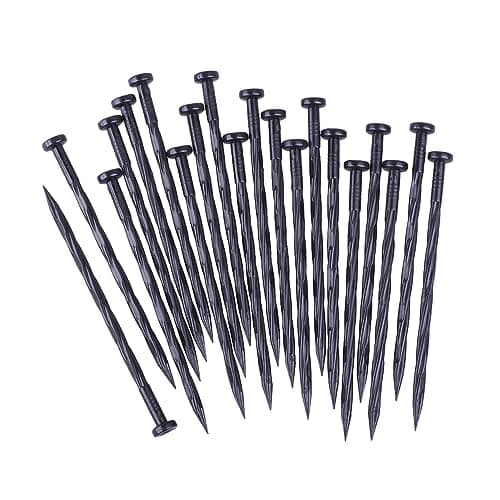 Landscape Anchoring Spikes, 25PCS 8 Inch Spiral Plastic Landscape Spikes for Garden Lawn Yard, Paver, Weed Barrier, Artificial Turf (8in -25 Count)