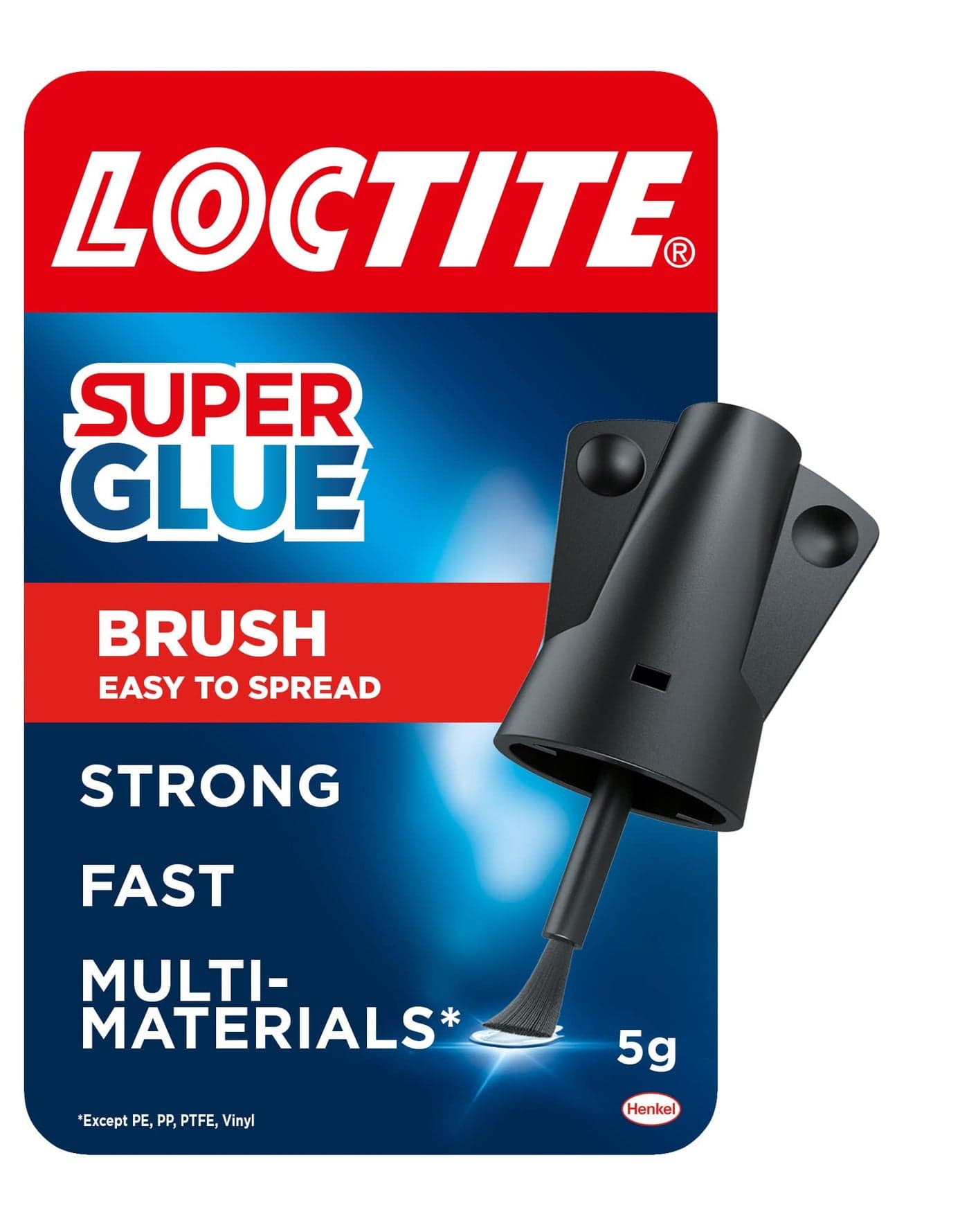 Loctite Super Glue Brush On, Superglue with Applicator Brush, Fast-Drying Clear Glue for Metal, Plastic and More, Easy-to-Use Strong Glue with Easy-Open Cap, 1x5g