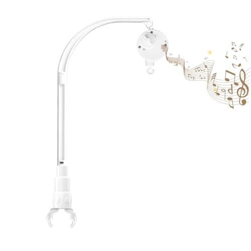 LIUDHPSP 23 inch Baby Crib Mobile Bed Bell Holder Arm Bracket, with Music Box, The Claw Part can be Adjusted Width-DIY Toy Decoration