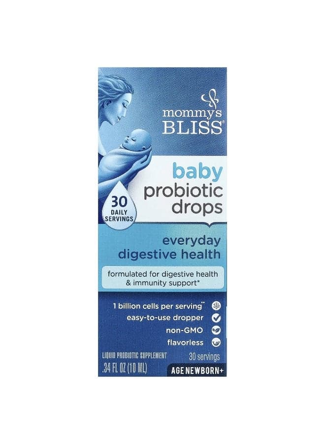 Mommy's Bliss, Baby Probiotic Drops, Everyday Digestive Health, Newborn+, 0.34 fl oz (10 ml)