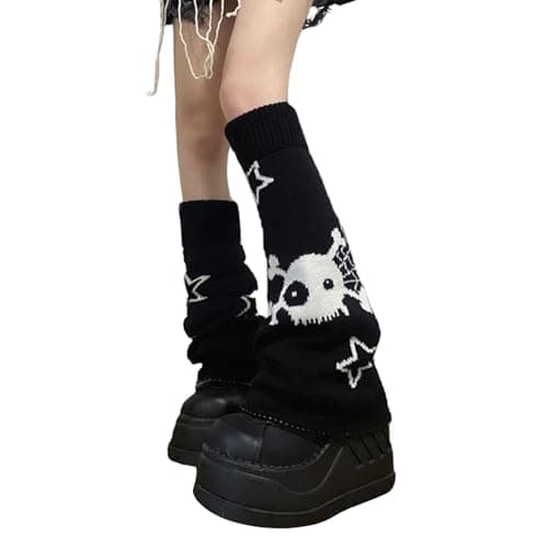 Leg Warmers, Reversible Socks for Woman and Stockings for Girls, Black Winter Wear for Women Stylish, Fashion Accessories for Cosplay and Streetwear Outfits