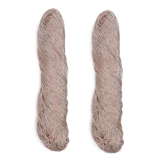 Embroiderymaterial 1MM Thick Metallic Zari Threads for Jewellery Making, Bracelet Making, Zari Thread for Aari Work, Embroidery Work, Dori/Rope/Dhaga (Pack of 2/Light Rose Gold/45gram)