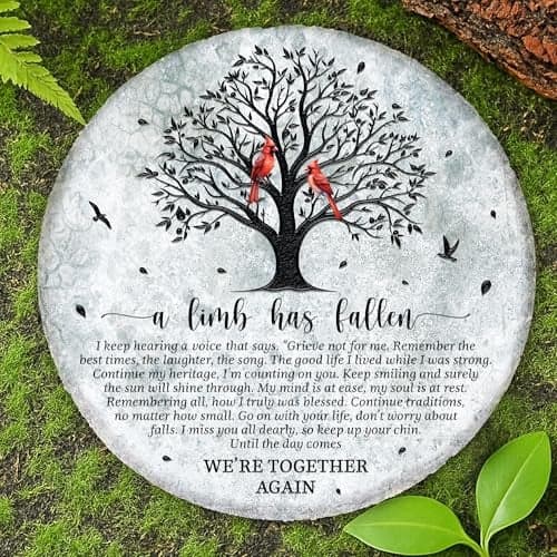 8 Memorial Garden Stone for Loss of Loved One Garden Stones in Memory of Loved Ones Sympathy Gift Fathers Day Weatherproof Outdoor Memorial Plaques Remembrance Natural Stone with Stand HS88