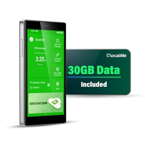 GlocalMe G4 Pro 4G LTE Mobile Hotspot Device with 30GB US/CA/MX Data 60 Days, Portable WiFi Hotspot for Travel, 5” Touch Screen LCD Display, Dual Band High Speed Hotspot Device, SIMFREE, Pocket WiFi