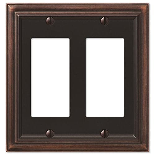 AMERELLE 94RRVB Continental Double Rocker Cast Metal Wallplate in Aged Bronze