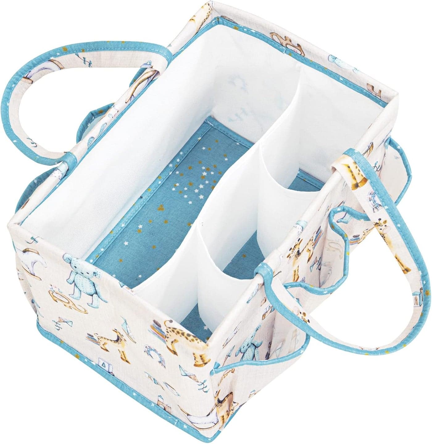 Baby Diaper Caddy Organizer Bag Large Capacity Changing Tote for Baby Boy Essentials Stylish Blue Nursery Storage for Travel Home