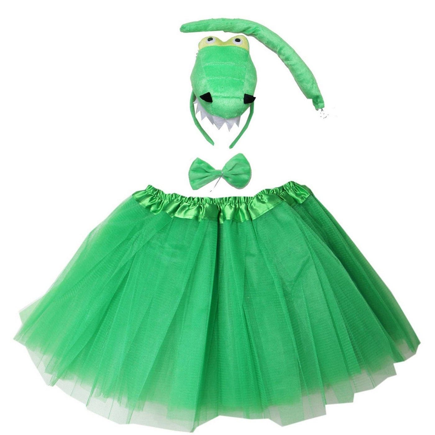 Kirei Sui Kids Animal Costume 3D Dinosaur Tutu and Headband Girls 4Piece Halloween Dress Up Set Green