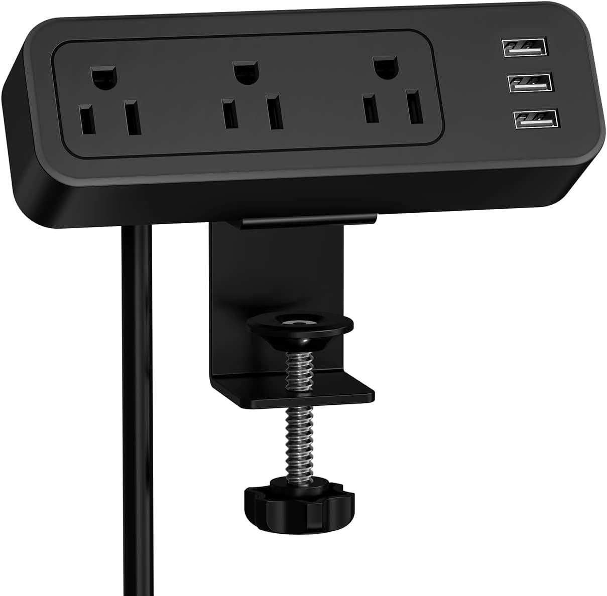 Desk Power Strip JSVER Desk Clamp Power Strip Desk Mount USB Charging Power Station Desk MultiOutlets 3 AC Outlets 65 ft Extension Cord Desktop Charging Clamp for Home Office Workshop