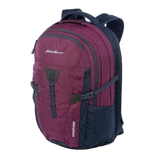 Eddie Bauer Adventurer Backpack with Organization Compartments and HydrationLaptop Compatible Sleeve Womens Adventurer Dark Plum 30L