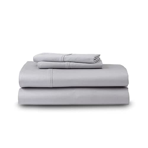 GhostBed Split King Cooling Supima Cotton and Tencel Luxury Sheet Set Wrinkle Resistant with Deep Pockets 7 Piece Gray