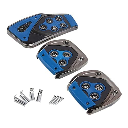 Selifaur - 3 Pcs Blue Non-Slip Manual Car Pedals kit Pad Covers Set for KWID Climber
