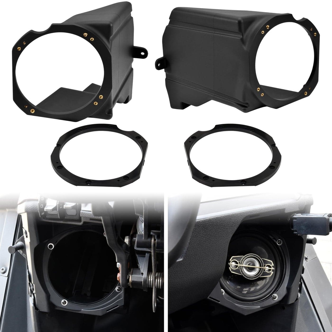 SAUTVS Under Dashboard 65 inch Speaker Pods Enclosures for Polaris RZR PRO XPPRO RRZR Turbo R 20202024 1Pair