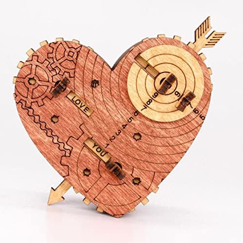 iDventure Tin Woodmans Heart A Mechanical Treasure Chest Jewellery Hiding Place Wedding Gifts Cryptex Gift Packaging Birthday Quest Box Valentines Day 3D Puzzle
