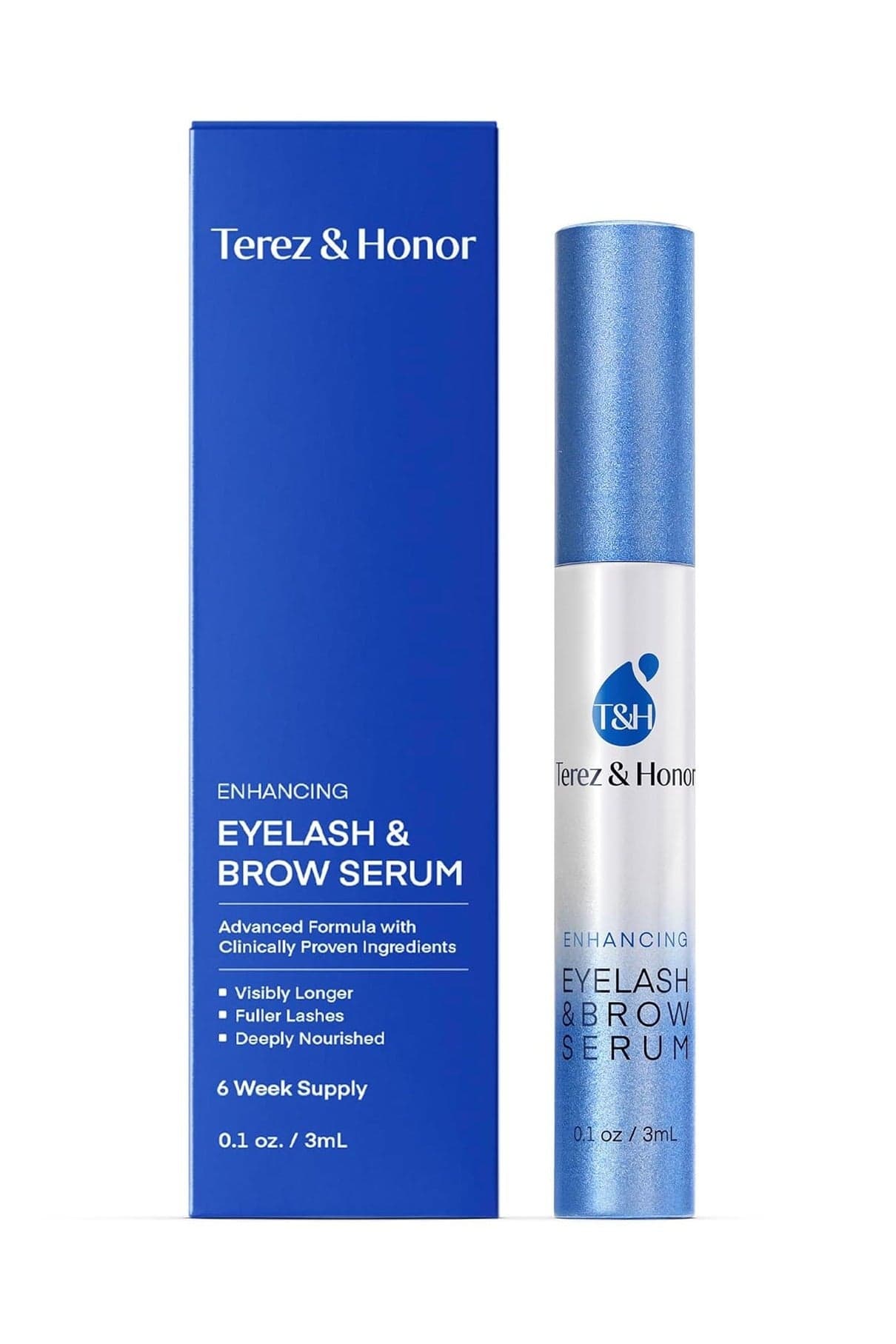 Advanced Eyelash Serum for Thicker, Longer Eyelashes and Eyebrows - Grow Luscious Lashes with Brow Enhancer (3mL)