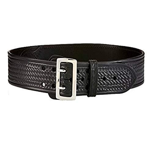 Aker Leather B03 Sam Browne Duty Belt, Half Leather-Lined, 2-1/4" Width, Basketweave, 34"