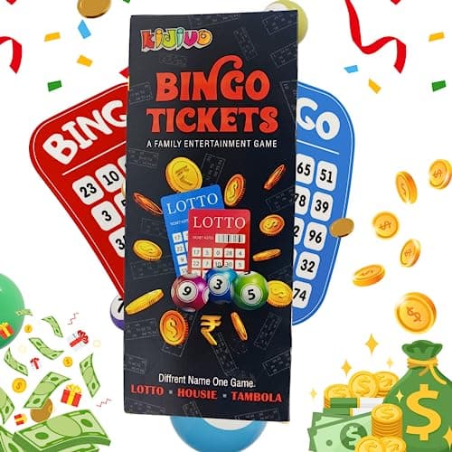 kidivo Tambola or Housie Game Set With 600 Tickets in Each Book|Indoor Board Games Booklet for Ladies Kitty Party Adults and Family (Set of 3, Multicolor)