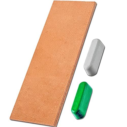 LAVODA Leather Honing Strop for Knife Sharpening with Polishing Compound Double Sided (3 Inch by 8 Inch)