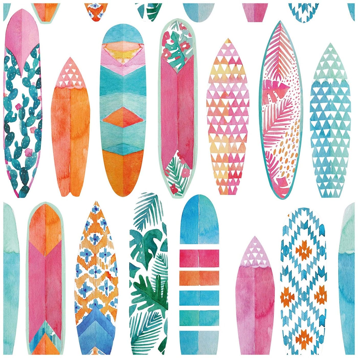 HAOKHOME Peel and Stick Surfboard Wallpaper Fancy Trellis WhitePinkBlue Removable Mural for Baby Bedroom Decorations 177in x 118in