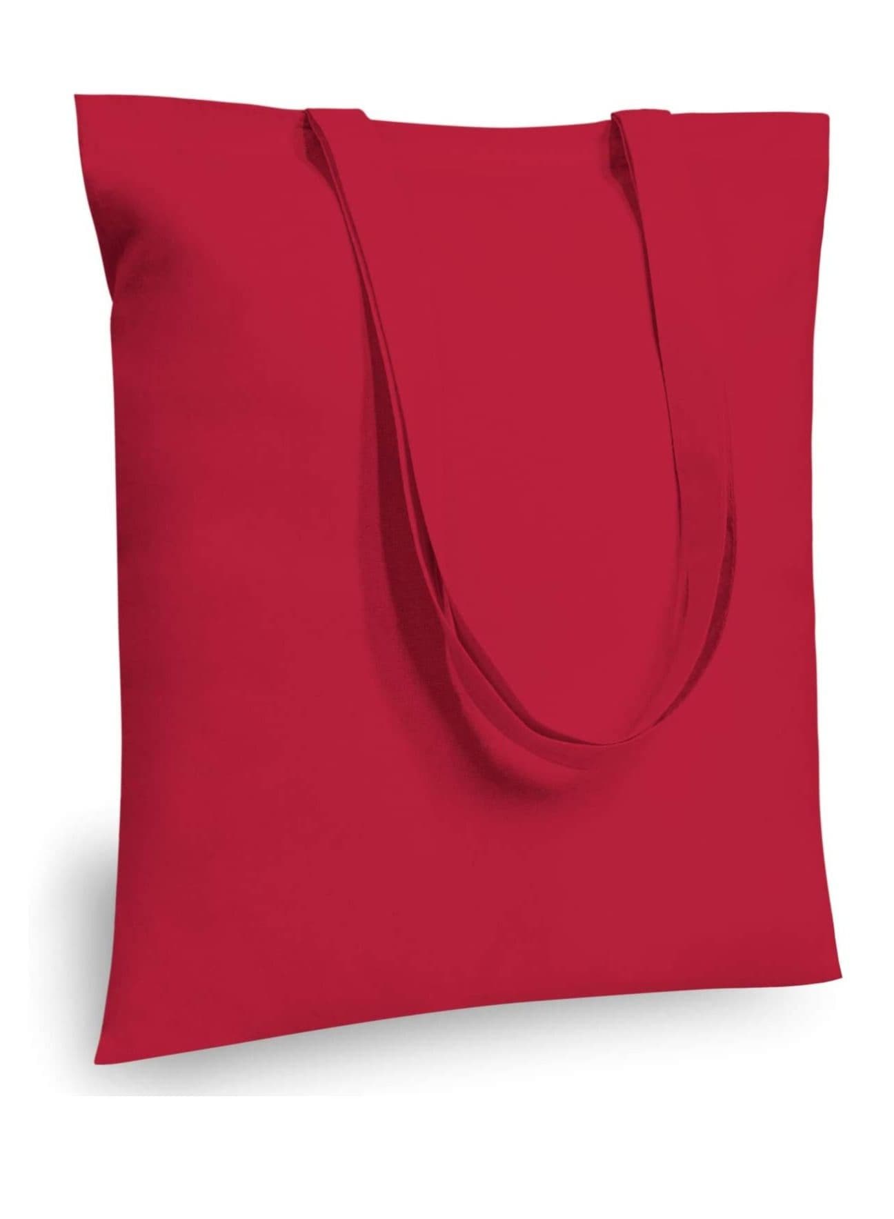 Lightweight Reusable Grocery Shopping Cotton Tote Bags Red