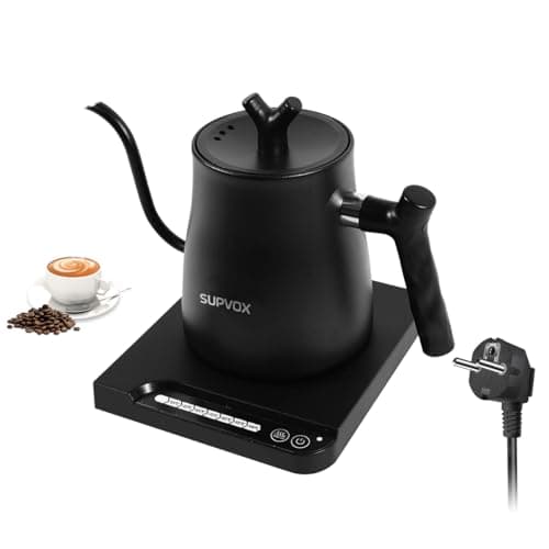 Supvox® Gooseneck Electric Kettle for Hot Water Kettle with Temperature Control 1 Liter Hot Water Boiler for Home 1000W gooseneck Kettle with 7 Temperature Button for Pour Over Coffee