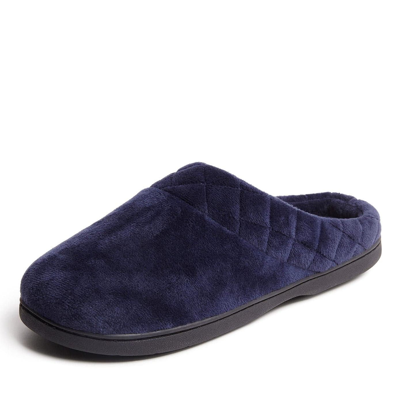 Dearfoams Womens IndoorOutdoor Memory Foam Darcy Microfiber Velour Clog Wide Widths Slipper Peacoat Medium