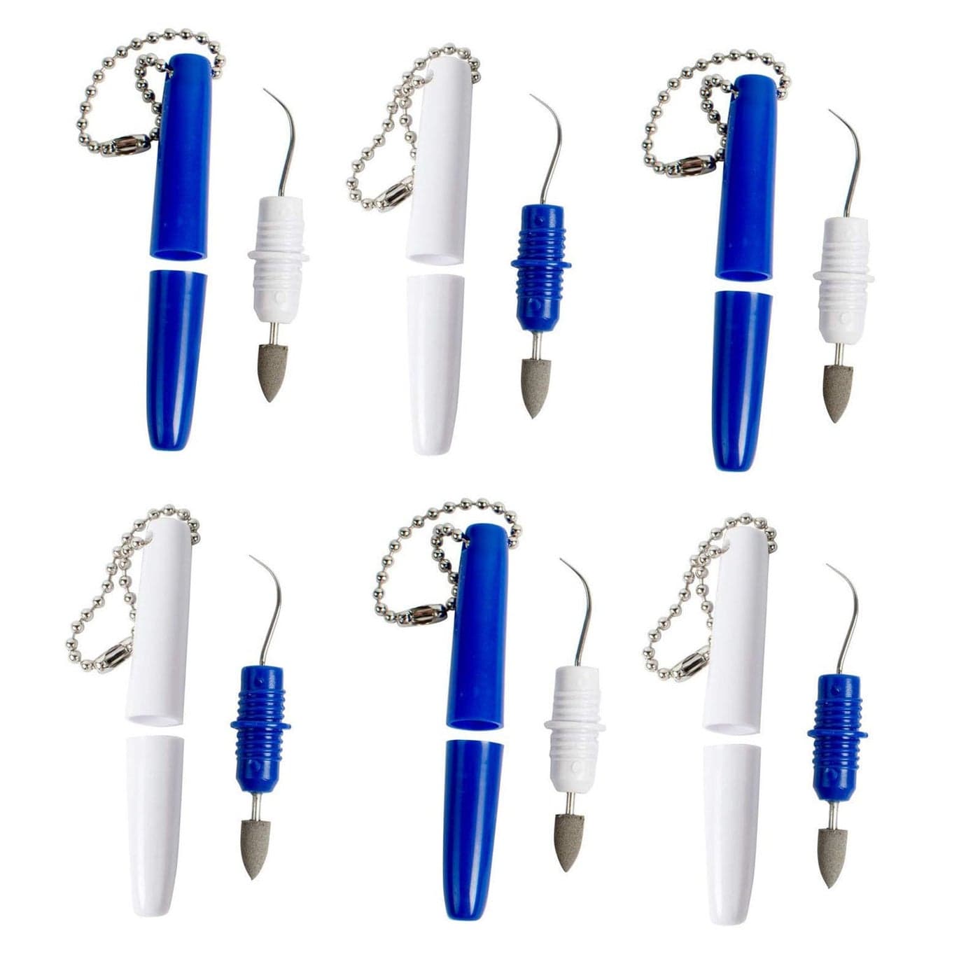 UBLNNFY 6PCS Dental Picks Portable Dental Tooth Picks Teeth Stain Remover Reusable Teeth Eraser Mini Travel Plaque and Tartar Remover Dental Tool Set Teeth Cleaning Kit with Keychain