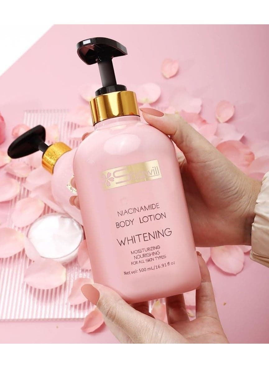 Shawill sakura body lotion 500ml niacinamide cherry whitening brighten moisturizing nourish dry skin