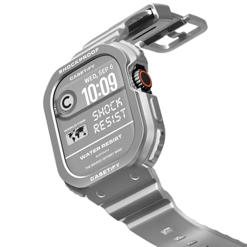 CASETiFY Bounce Odyssey Band Compatible with Apple Watch Series 49 SE 49mm Silver