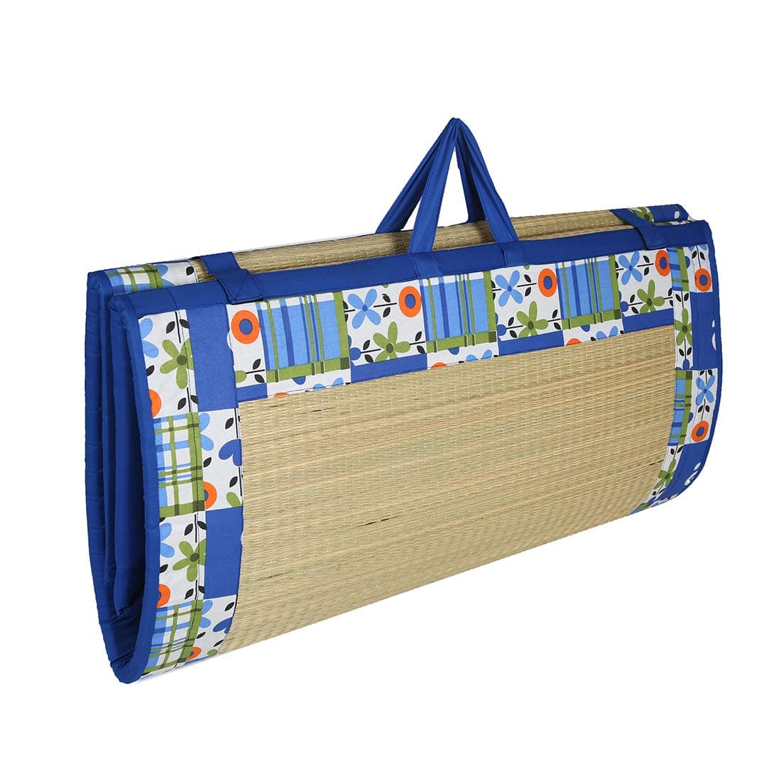KALA DARSHAN CRAFTS BAZAAR Foldable Chatai Korai River Grass 3X65 Feet Product Magic with 40MM Soft Foam Comfert Mattress