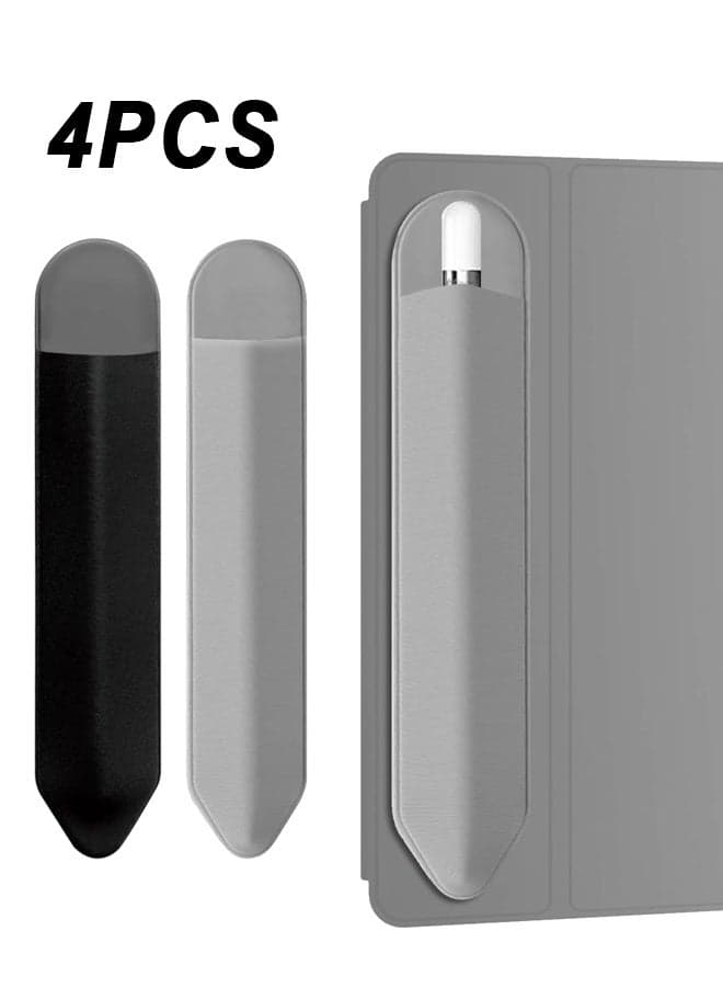 4 Pack Pencil Holder Compatible with Apple Pencil Pro, ApplePencil (USB-C), Apple-Pencil 1st/2nd Generation,Elastic Pocket Pouch Adhesive Sleeve Attached to Case for Stylus Pens