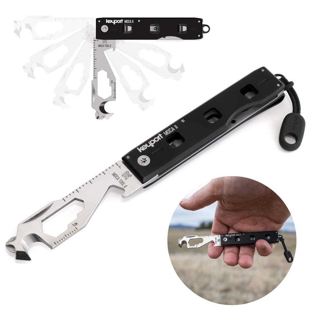 Compact 11in1 Keychain Multitool with Pocket Clip ParaPull Bottle Opener Box Opener Cord Cutter Mini Screwdrivers More TravelFriendly Modular EDC MultiTool Keyport MOCA2 Kit