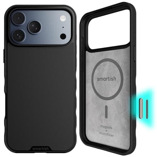 Smartish iPhone 17 Pro Max MagSafe Case Gripmunk wCamera Control Protection Magnetic Slim Case Lightweight Protective Thin Grip wMicrofiber Lining for iPhone 17 Pro Max Black Tie Affair
