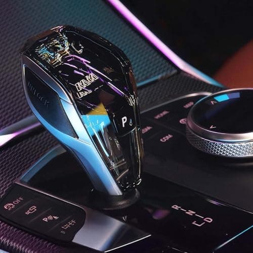 MH 4-Piece Crystal Shift Knob Handle (LHD) Accessories with Orange LED Light M- for BMW X3 X5 X6 X7 G01 G02 G08 G05 G06 G16 G29 i4 ix3/Z4 Series