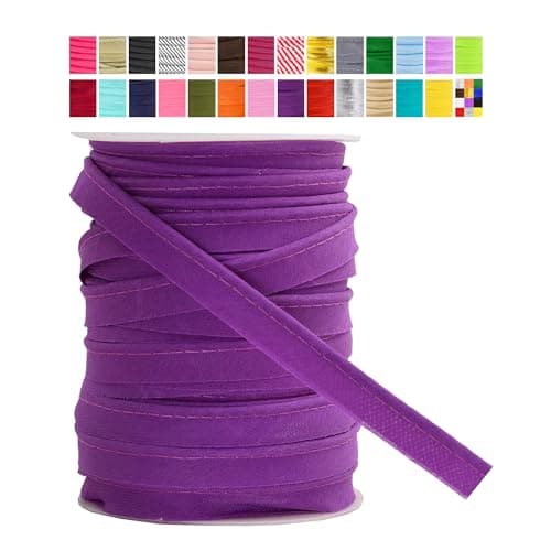 Mandala Crafts Purple Maxi Piping Bias Tape with Welting Cord - 1/2 Inch Upholstery Piping Trim for Sewing, Cushions, Slipcovers, and DIY Decor - 55 Yards Lip Cord Trim