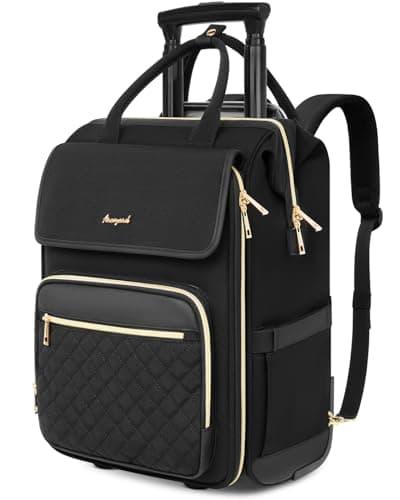 Arcoyard Rolling Backpack for Women Travel Rolling Laptop Backpack with Wheels Vertical Horizontal Storage 2 In 1 FlipTop Design WaterResistant Overnight College Underseat Carry on Luggage
