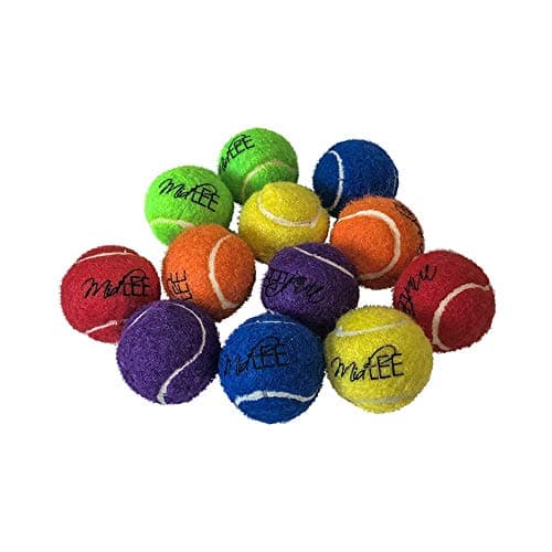 Midlee Mini 15 Dog Tennis Balls with Squeaker Set of 12 Solid Colors