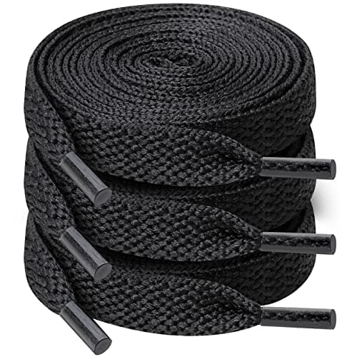UpUGo 3 Pair Flat Shoe laces, 5/16" Wide Shoelaces for Athletic Running Sneakers Shoes Boot Strings