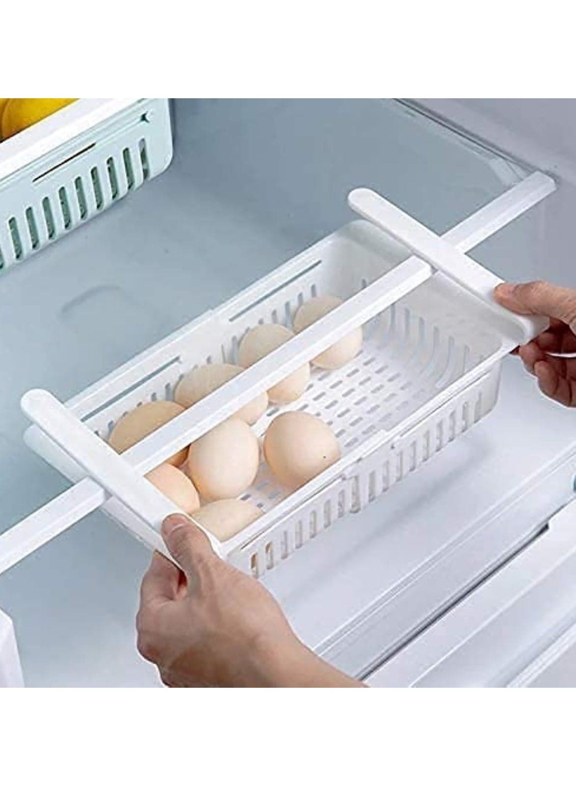 Refrigerator Food Storage Organizer White Pack of 2
