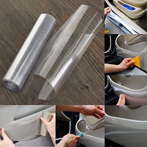 CVANU Transparent Car Protective Film Vinyl Wraps 12''x25''