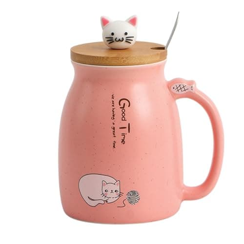 Spooky Creative Starry Sky Ceramic Mug – Cute 3D Cat Design with Lid & Spoon, Perfect for Office, Breakfast, & Gifts – Available in Purple – 420ml