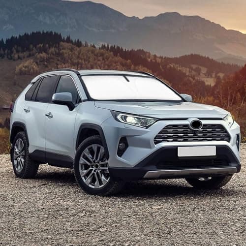 Sun Shade Windshield Sunshade for 2013-2023 2024 2025 RAV-4 SUV Crossover, TRD Off-Road, LE XLE Premium Limited XSE Hybrid Adventur Accessories Front Window Sun Shields fit RAV4 Sun Visor Blocks UV