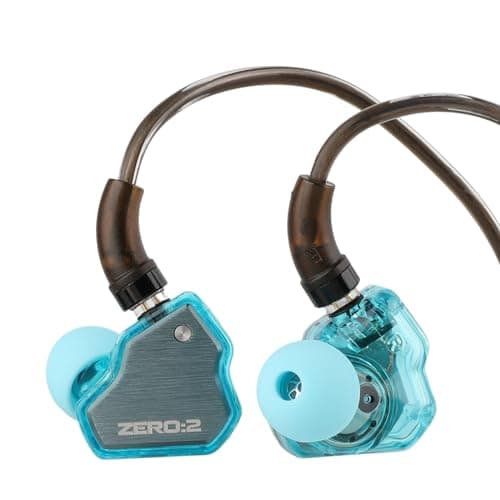 Linsoul 7Hz x Crinacle Zero2 in Ear Monitor Updated 10mm Dynamic Driver IEM Wired Earbuds Earphones Gaming Earbuds with OFC IEM Cable for Musician Without MIC Blue